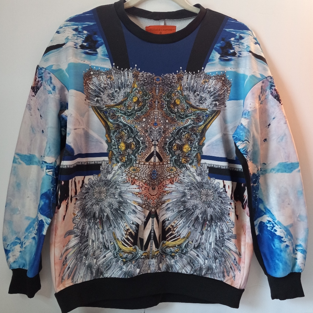 Clover Canyon Neoprene Crystal Corset Sweatshirt